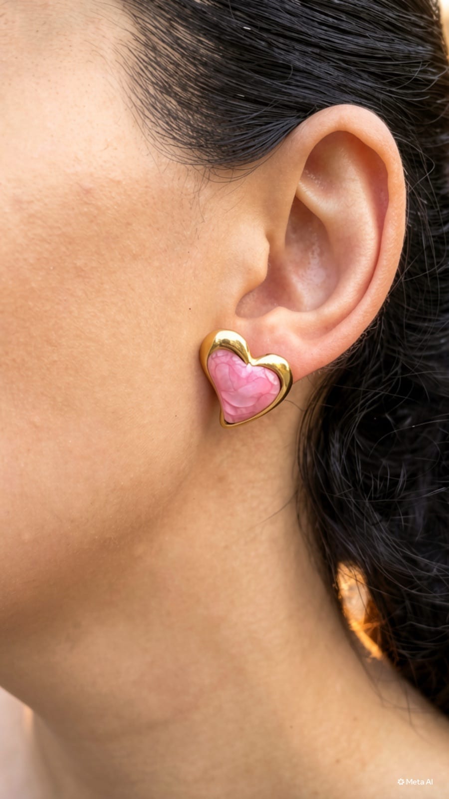 Soft Pink Heart Earring