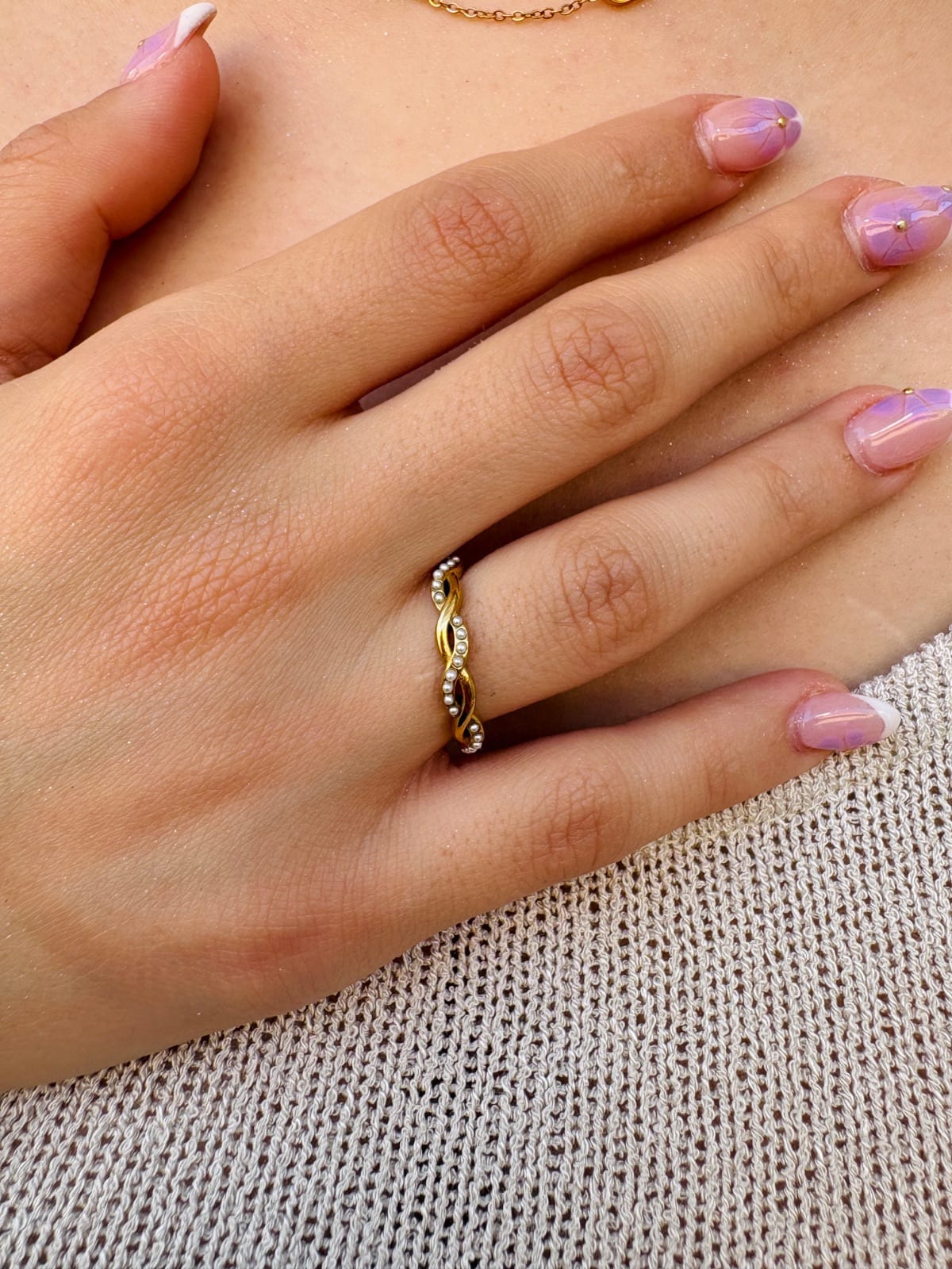 Twist Pearl Ring