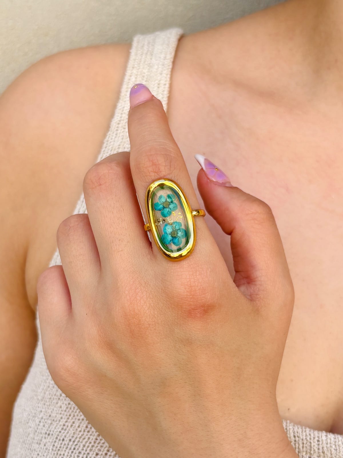 Blue Flower Ring