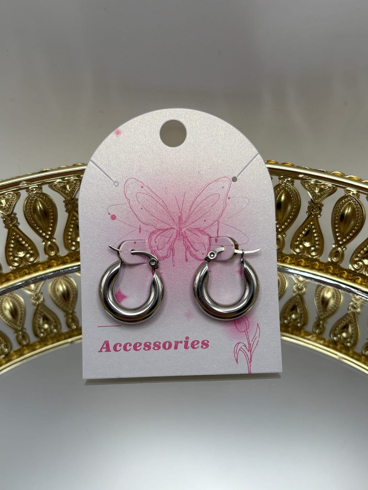 Silver Tube Hoop Earrings