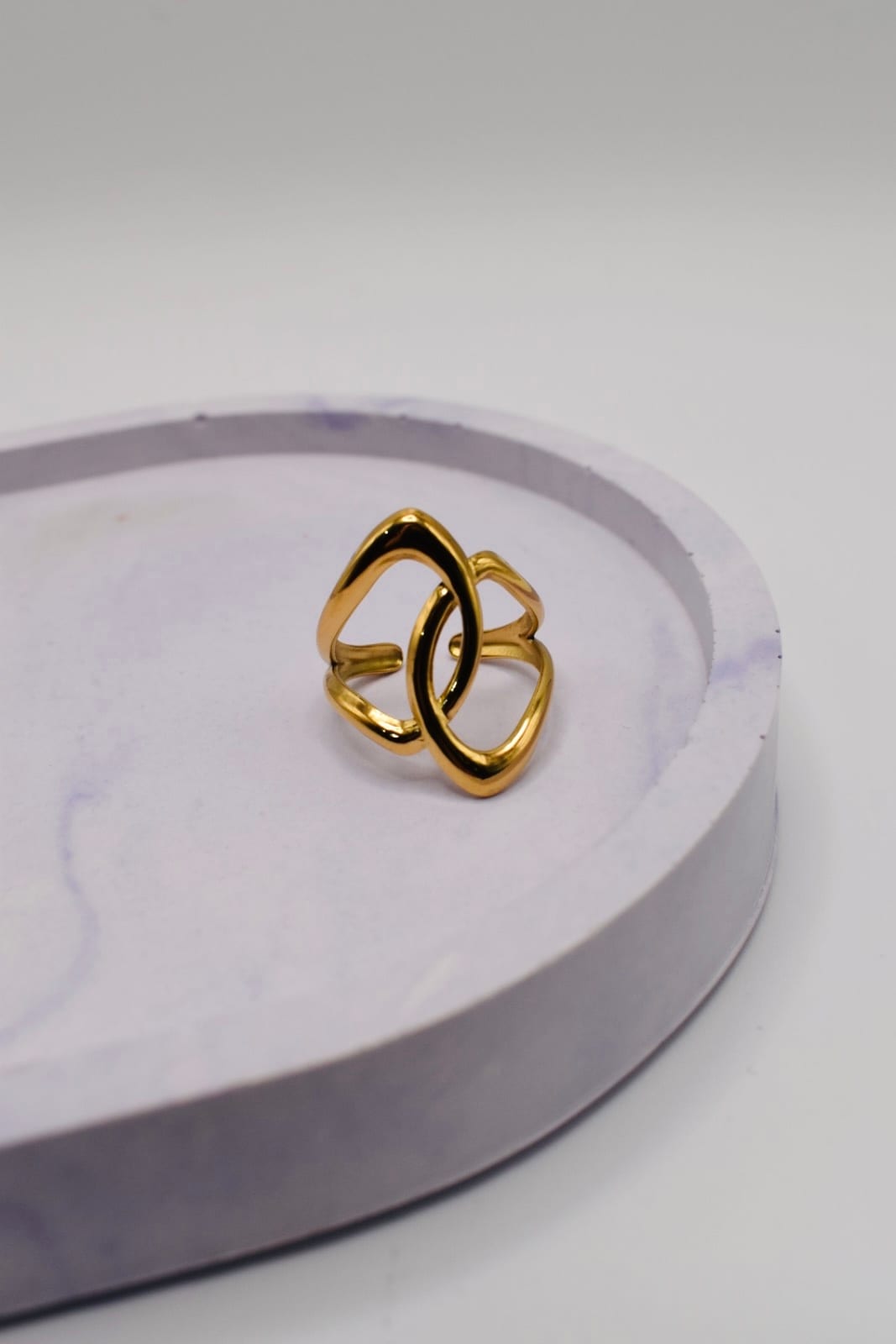 Gold-Tone Abstract Open Ring