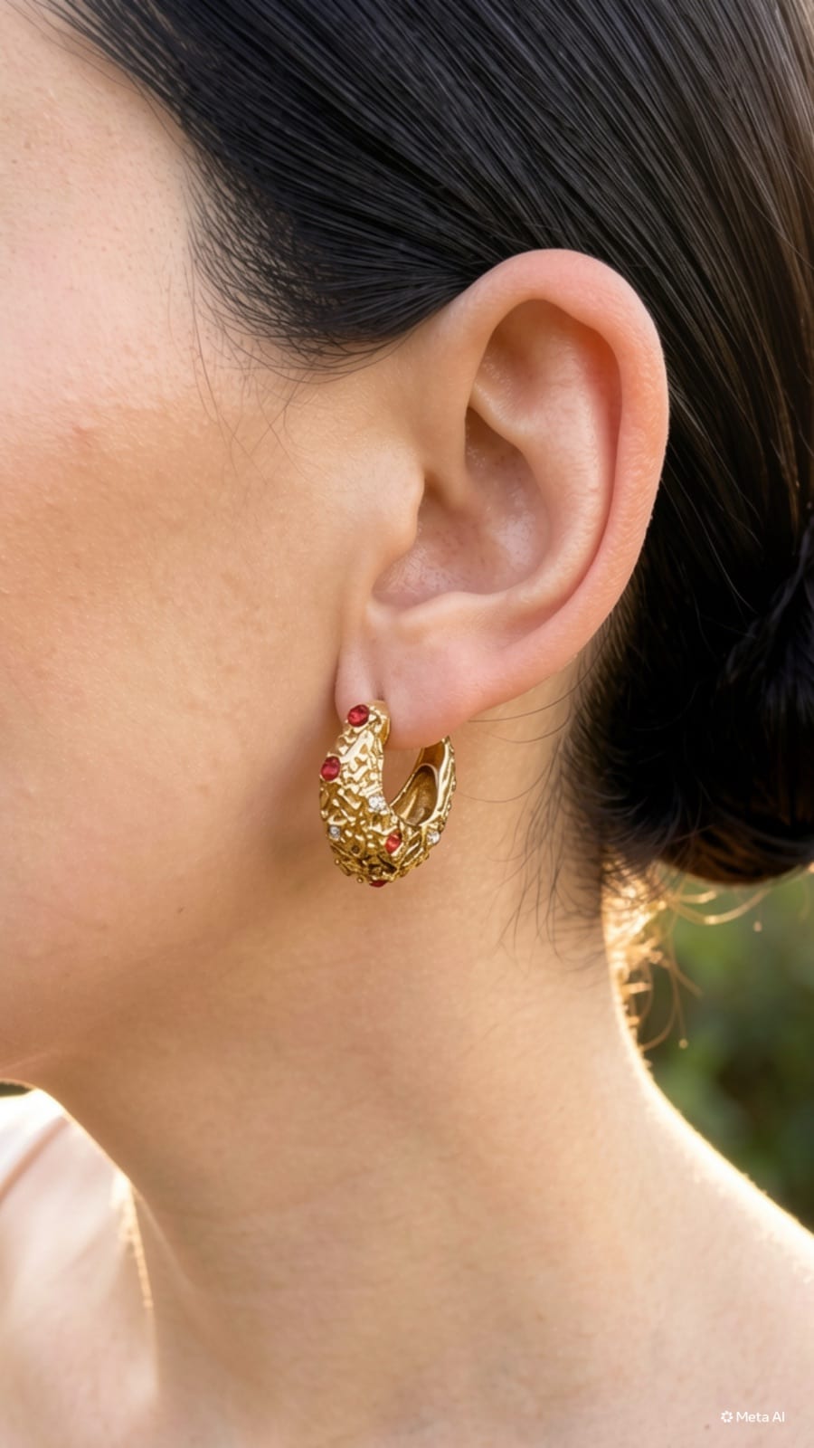 Golden Elegance with Ruby Accents