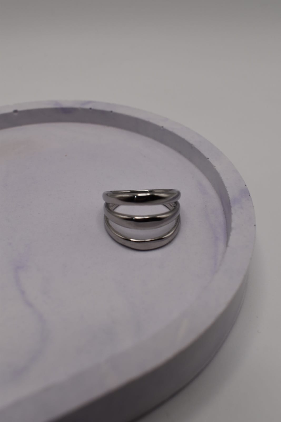 Silver-Tone Triple Band Ring 