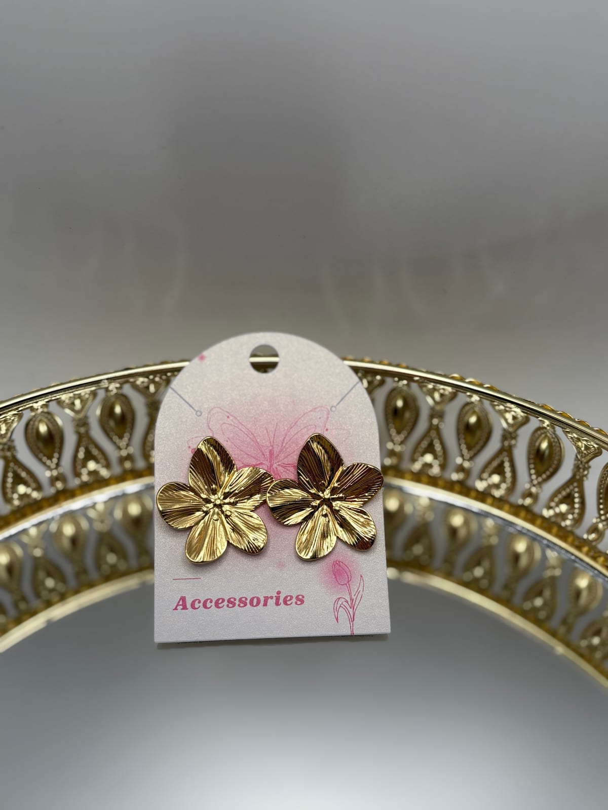 Gold Flower Stud Earrings