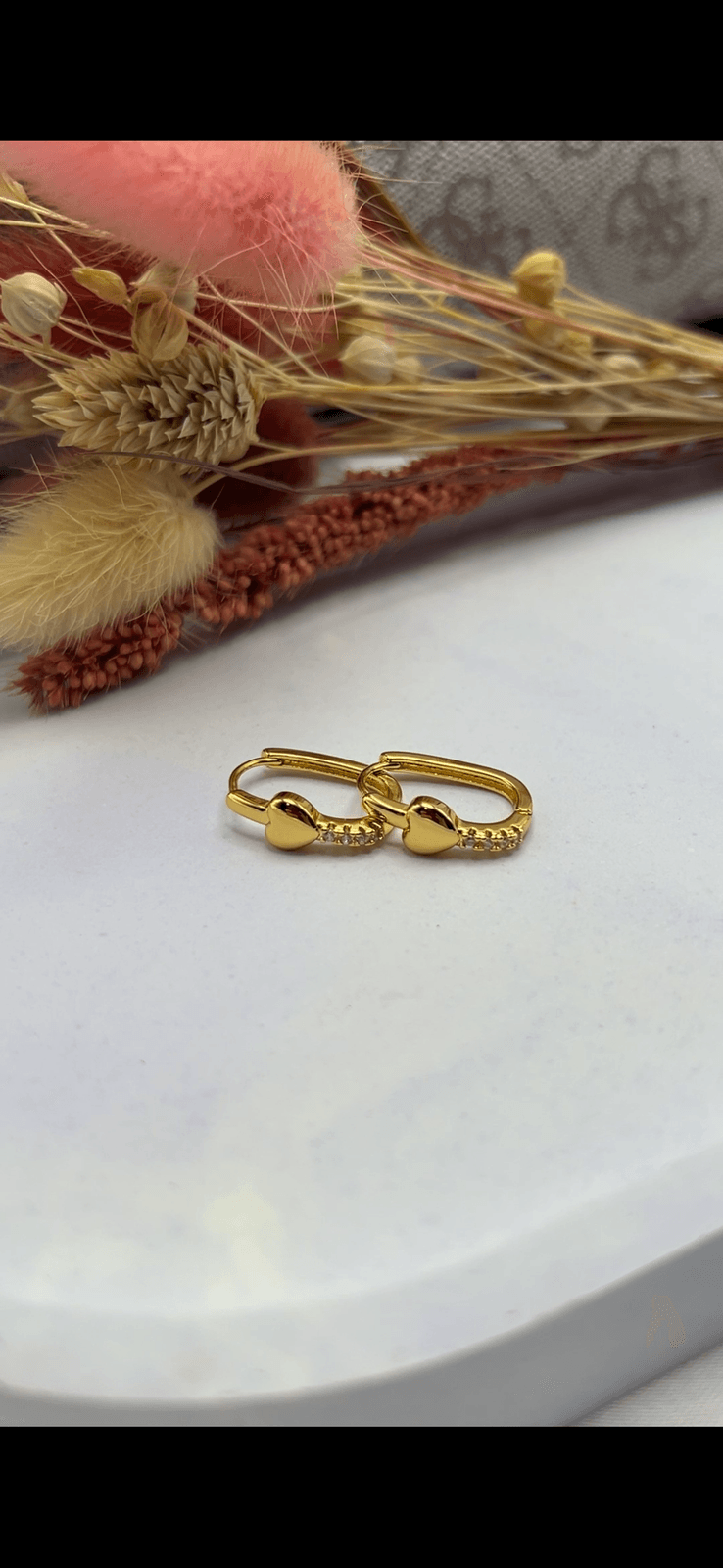 Heart Huggie Hoop Earrings