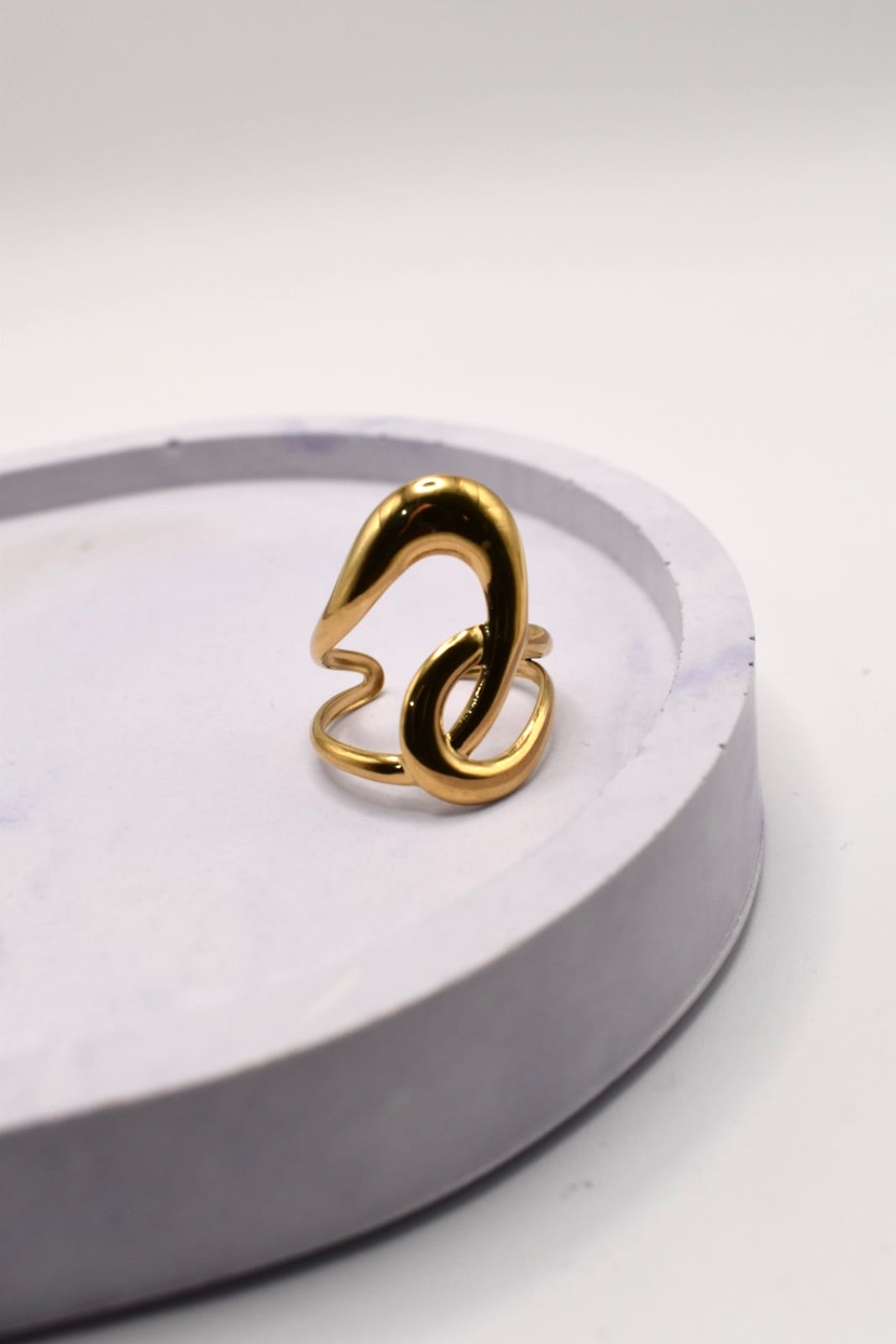 Gold-Tone Abstract Sculptural Ring