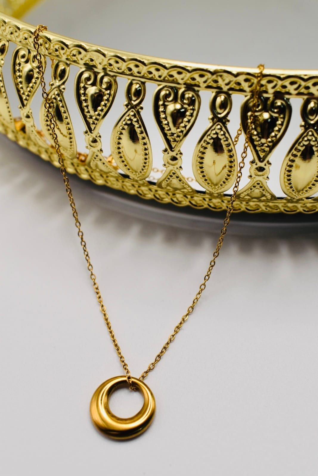 Gold Open Circle Necklace