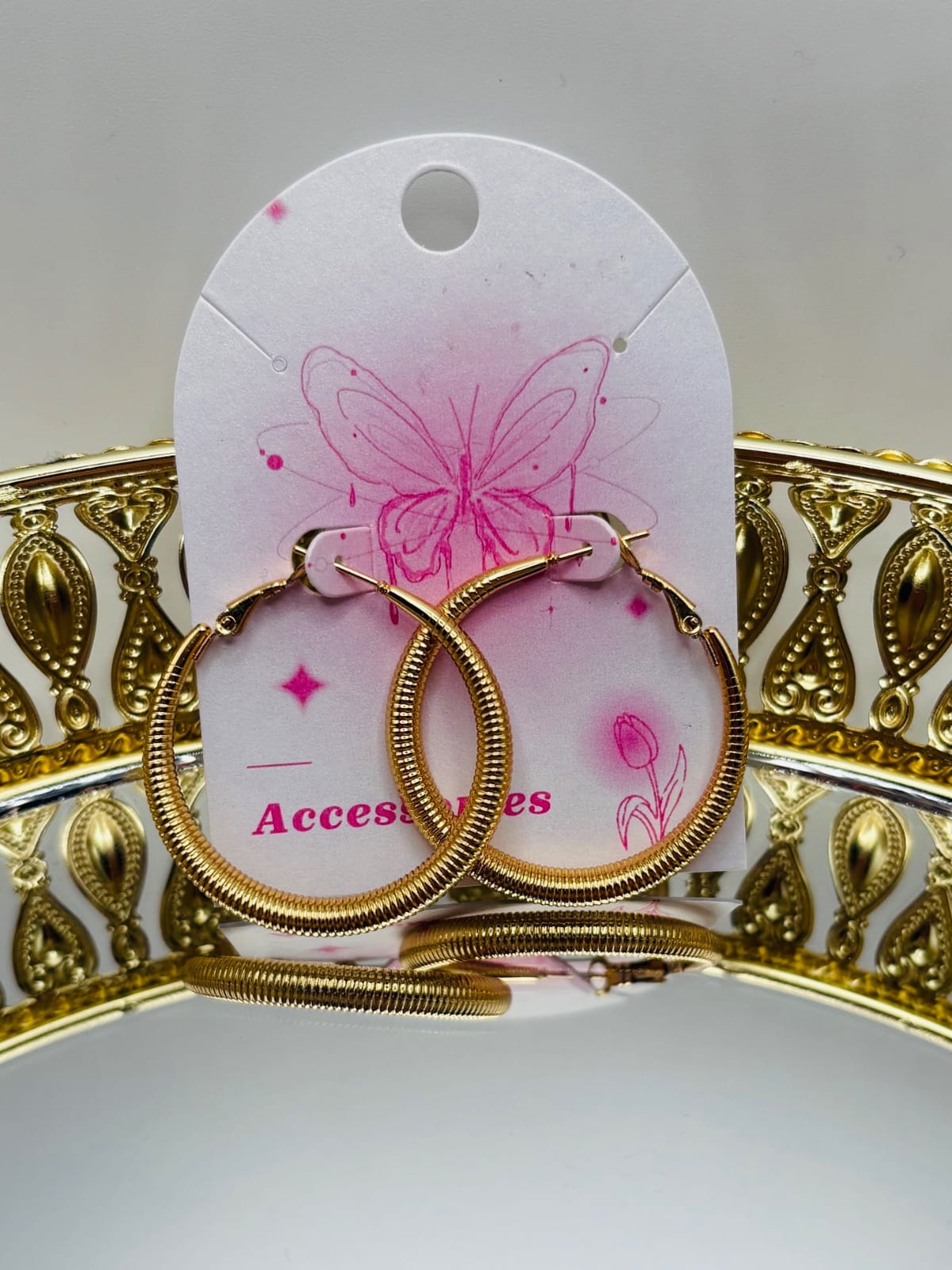 Textured Gold Hoop Earrings
