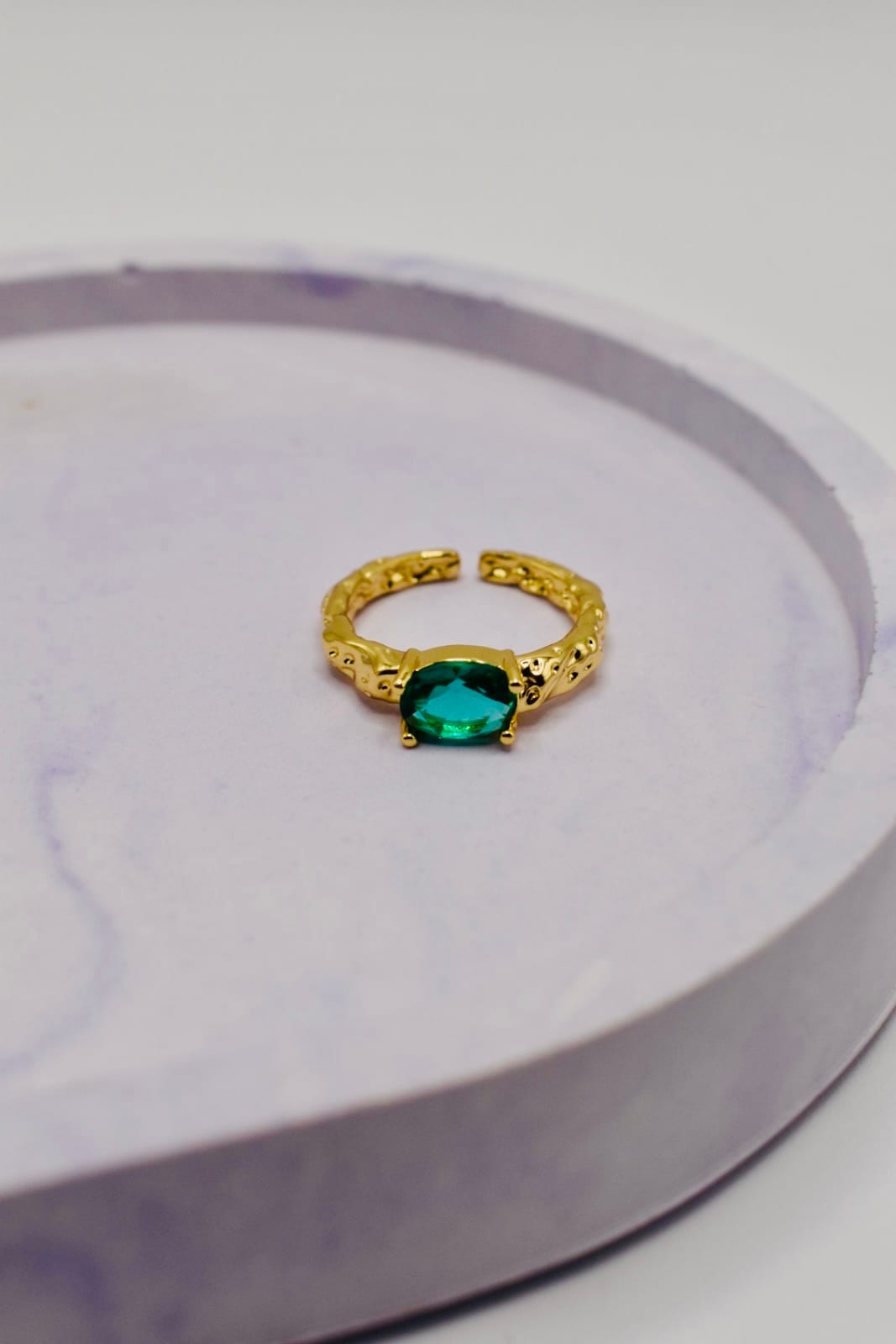 Gold Ring with Green Stone
