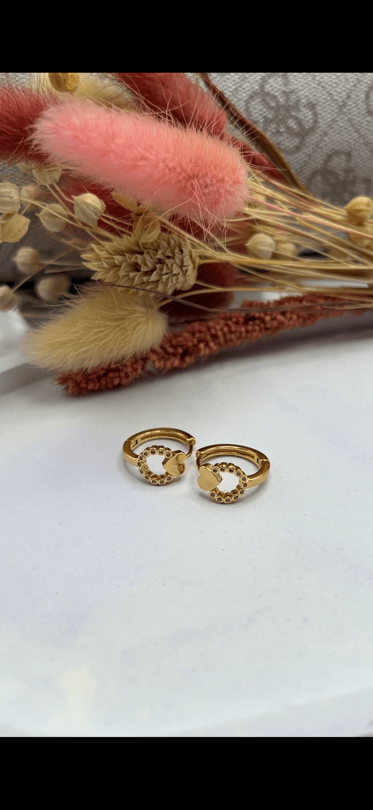 Heart Circle Huggie Earrings