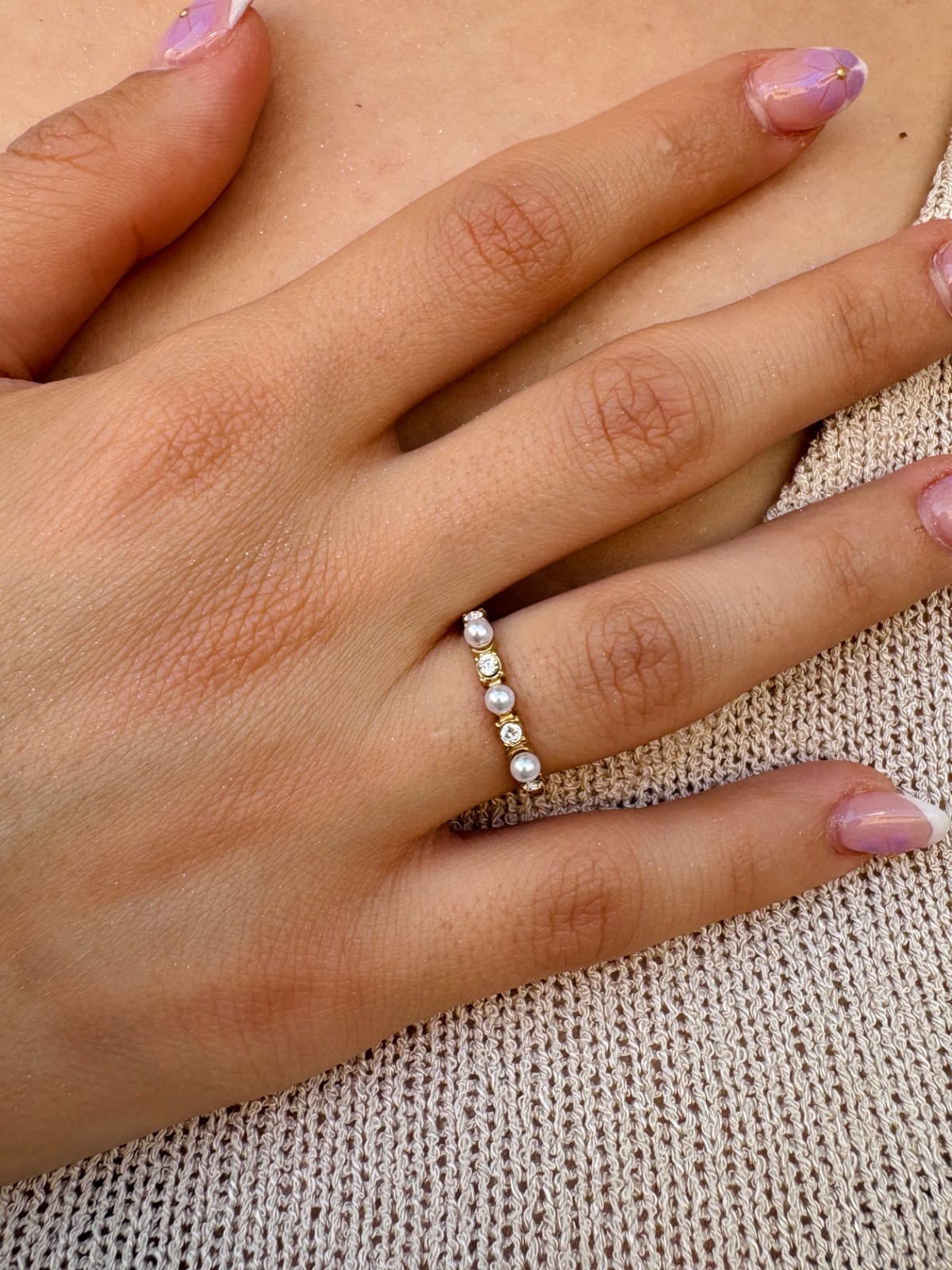Pearl Line Ring