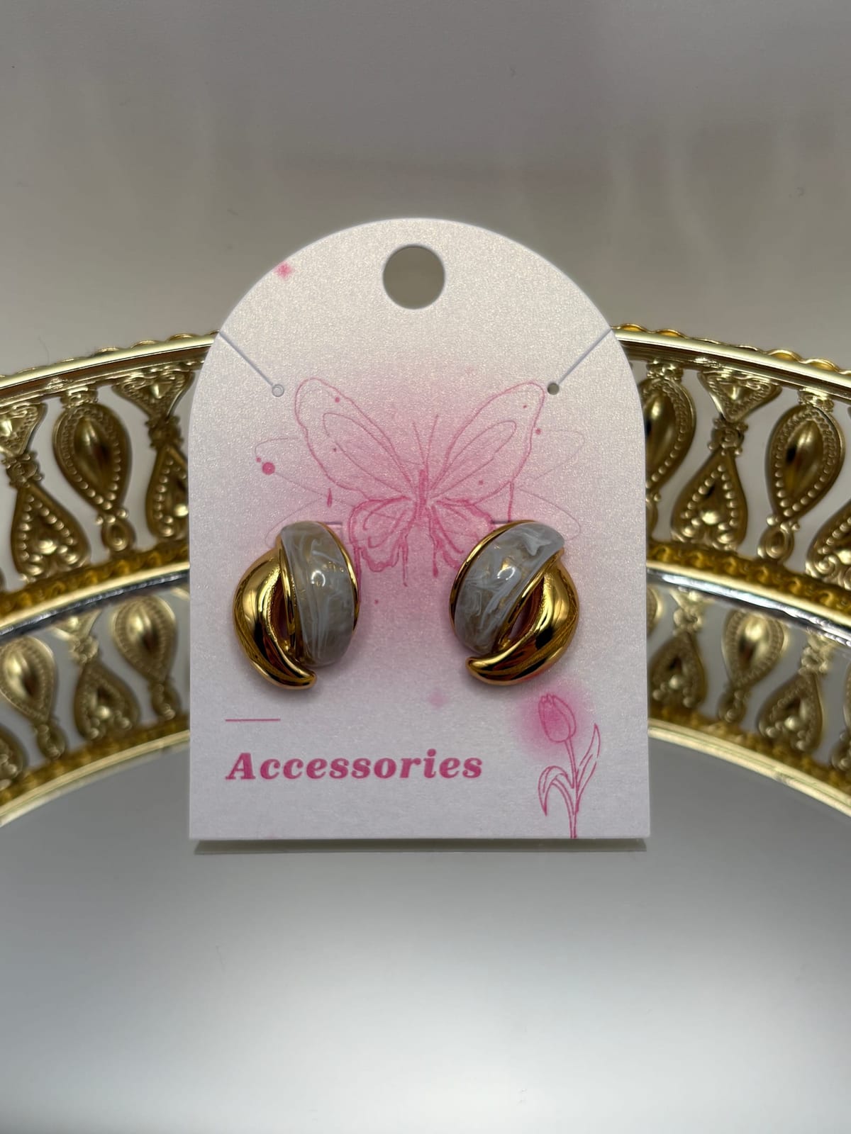 Marble Twist Stud Earrings