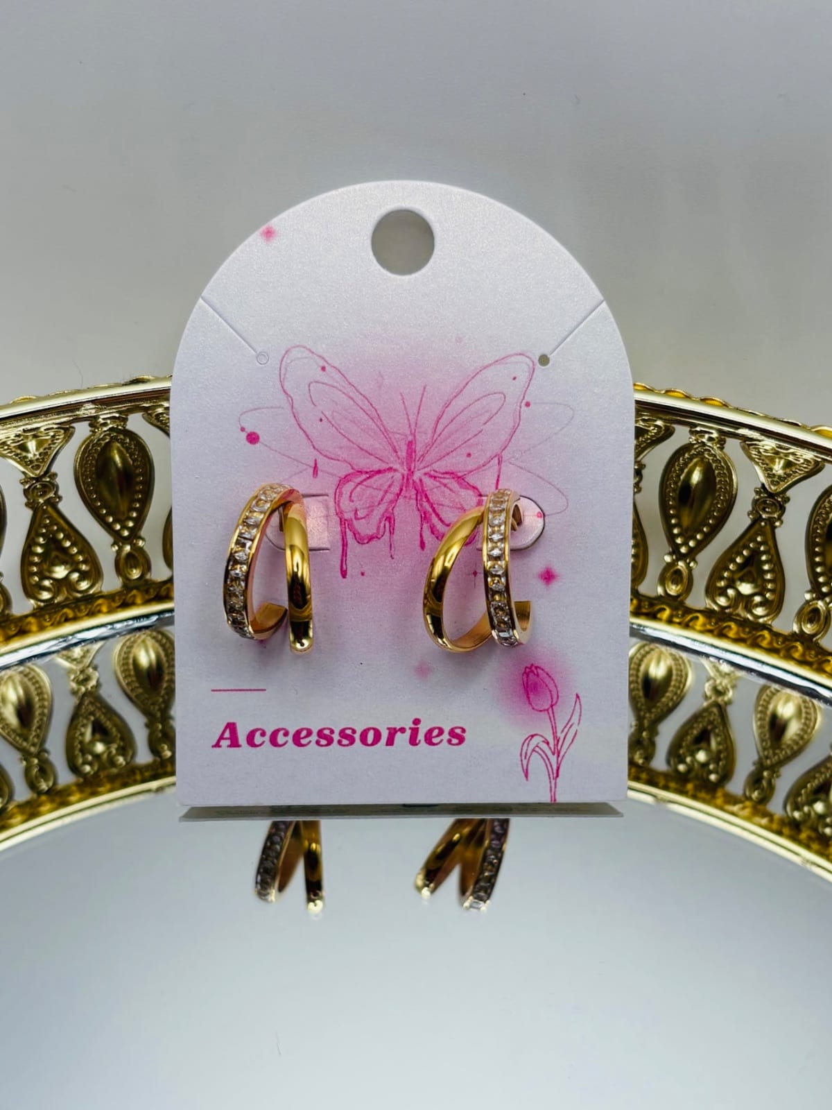 Crystal Double Hoop Earrings