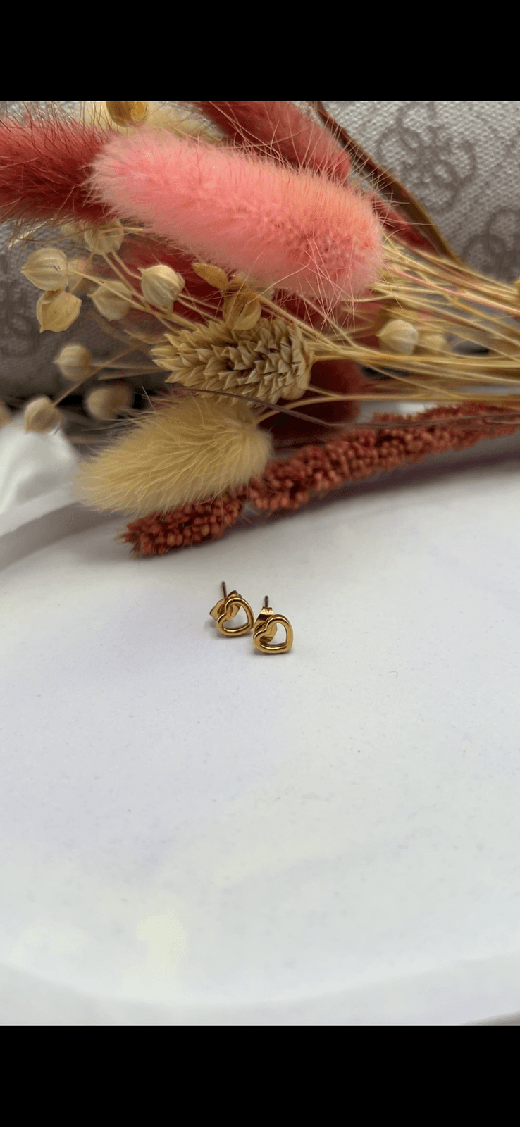 Mini Open Heart Stud Earrings