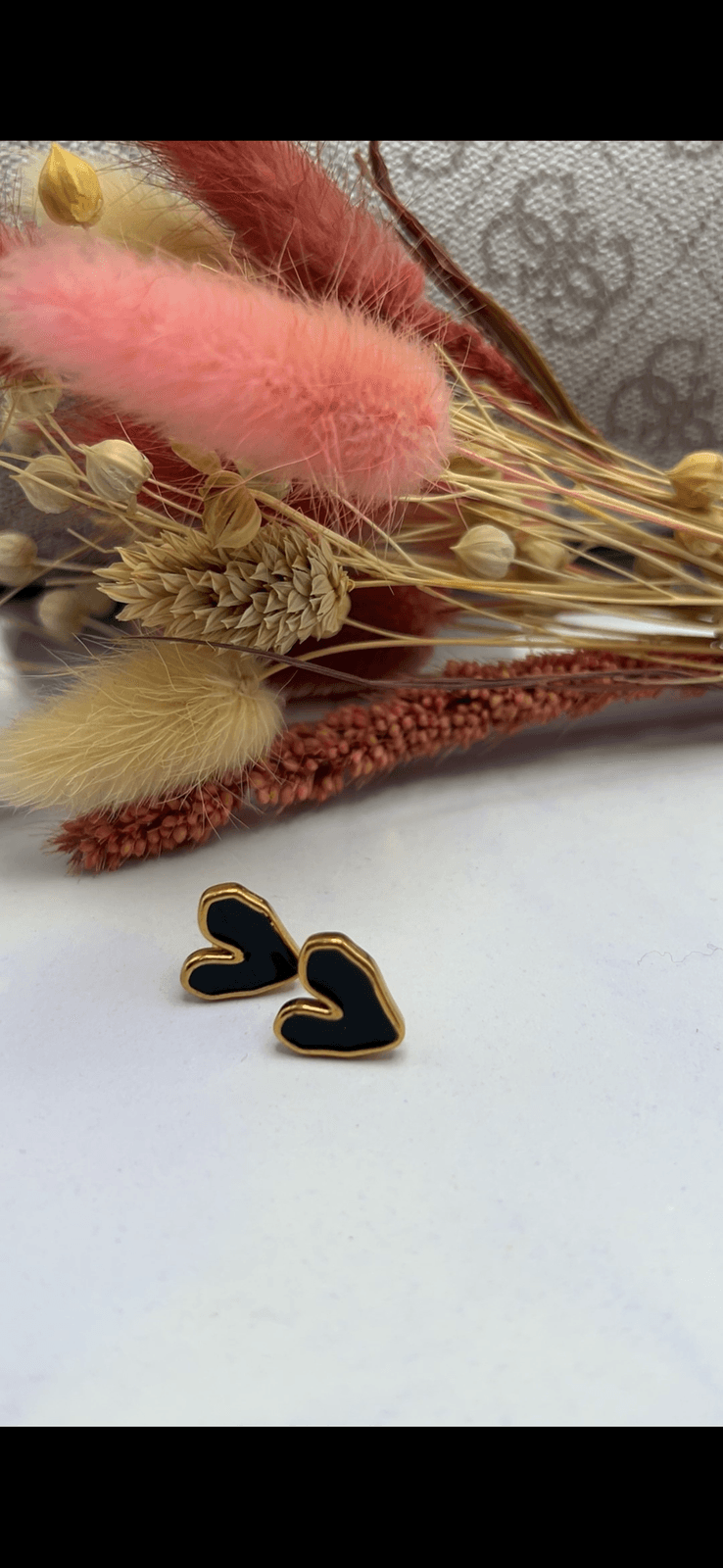 Black Heart Stud Earrings