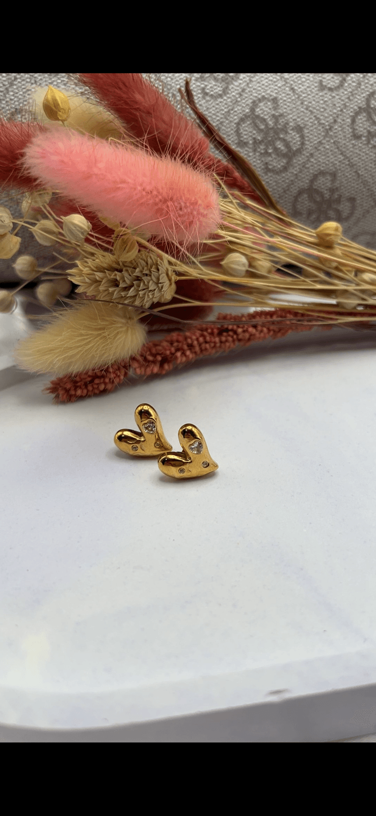 Crystal Heart Stud Earrings