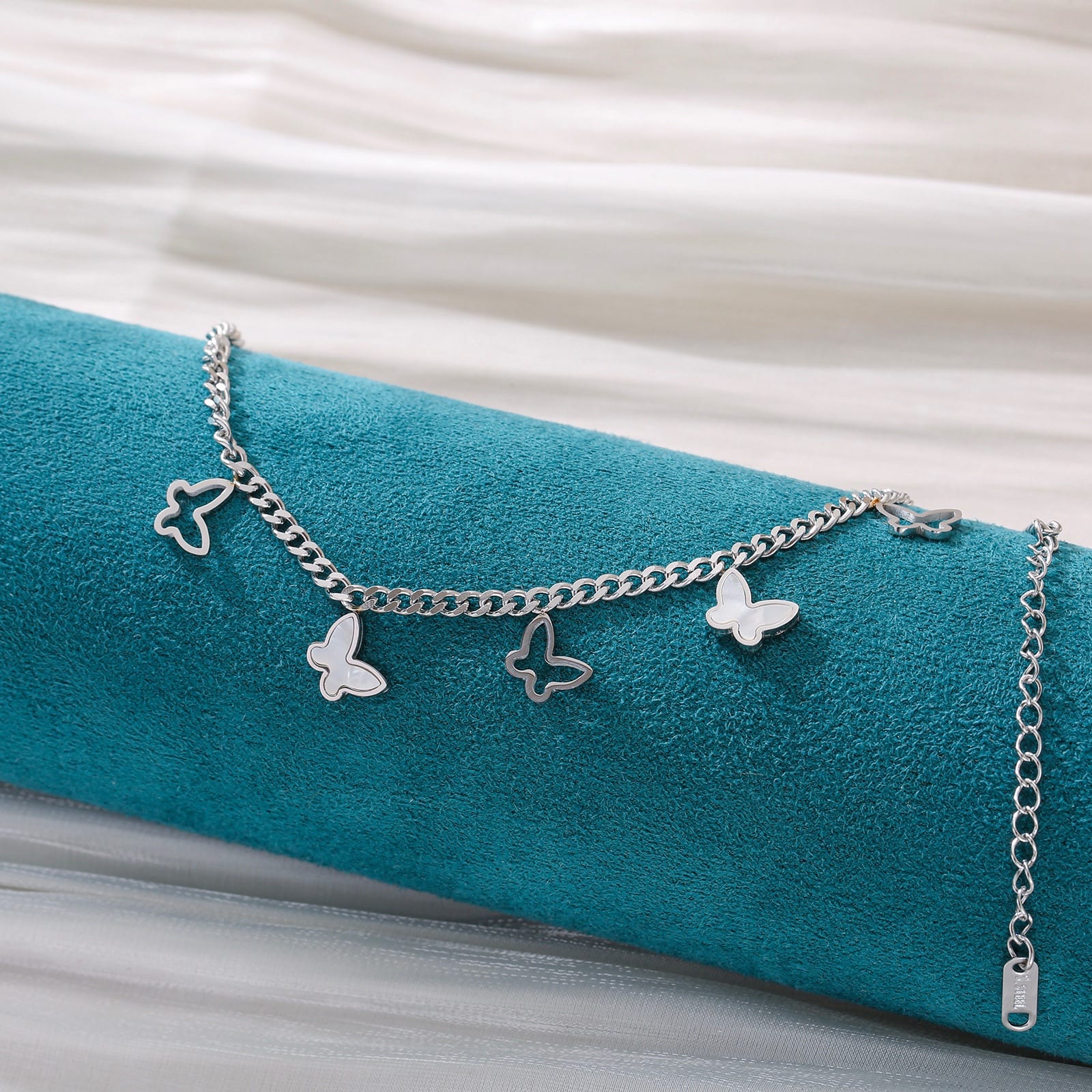 Silver Butterfly Anklet
