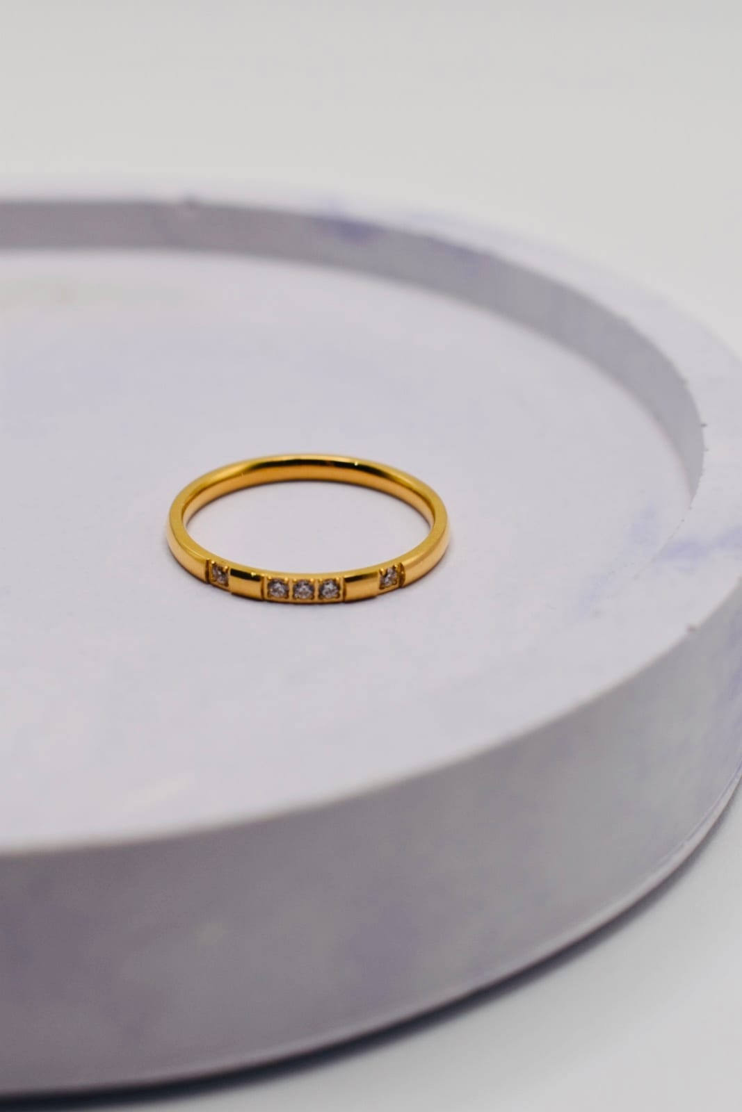 Rounded Rhinestone Ring