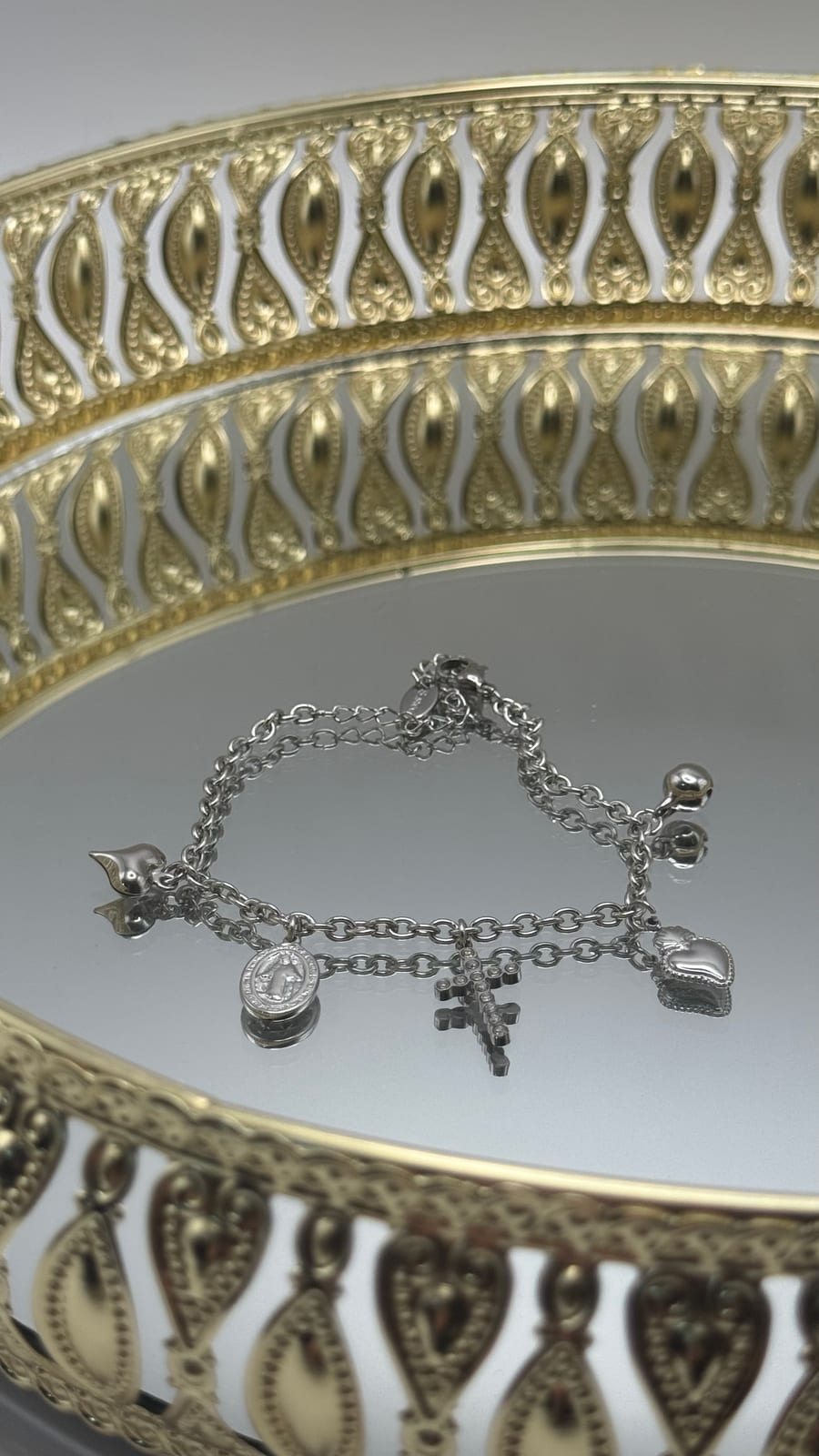 Multi-Charm Cross Bracelet