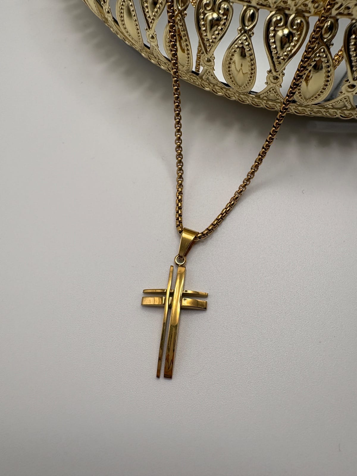 Gold Faith Cross Necklace